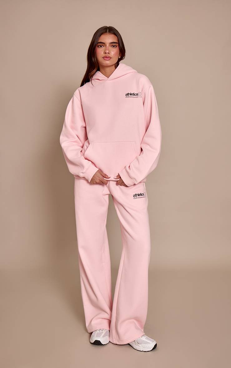 Rose Pantalon De Jogging Droit En Molleton De Coton Athletics 25