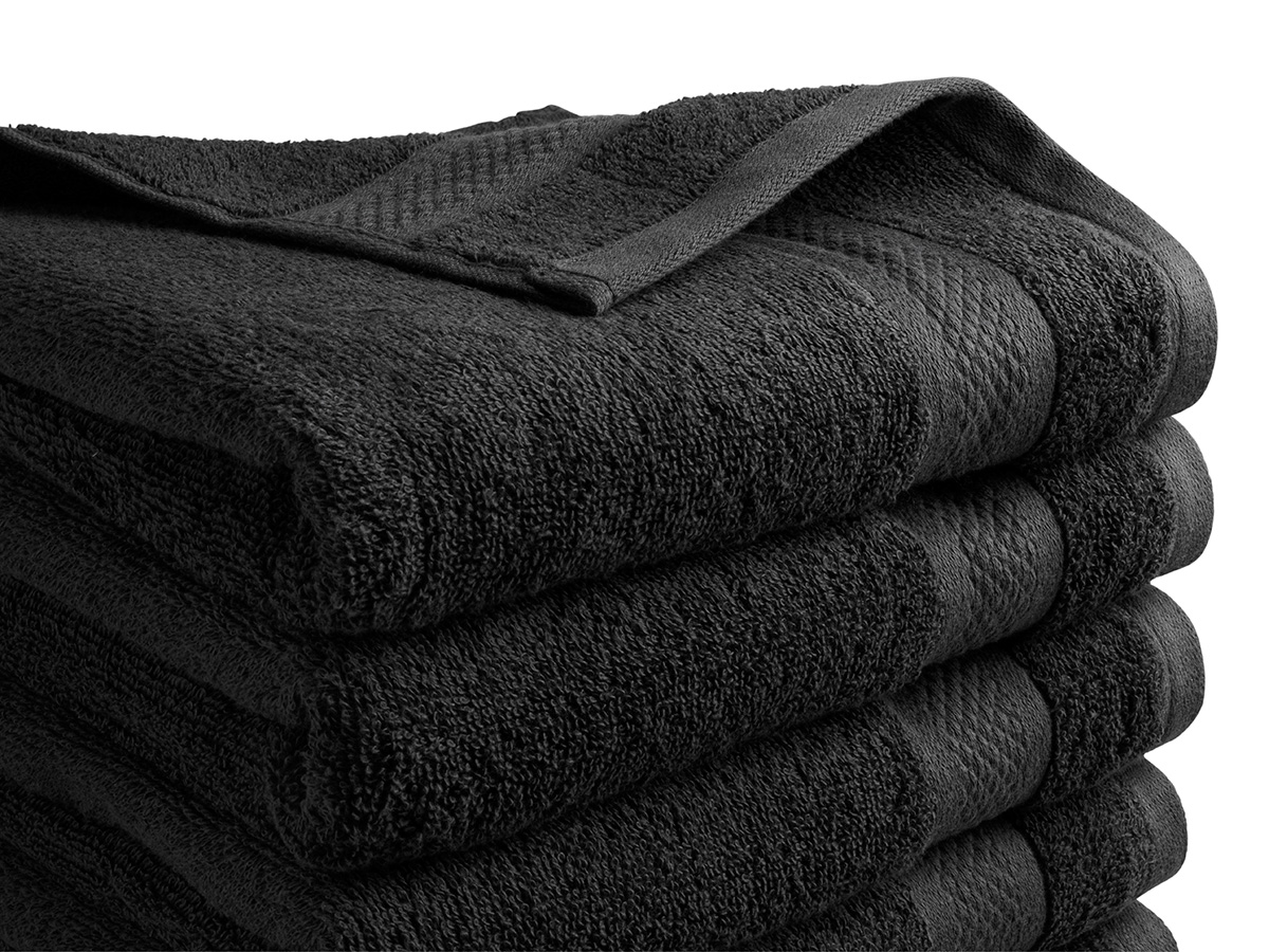DoubleDry Hotel 50 x 100 cm set van 6 handdoeken - zwart