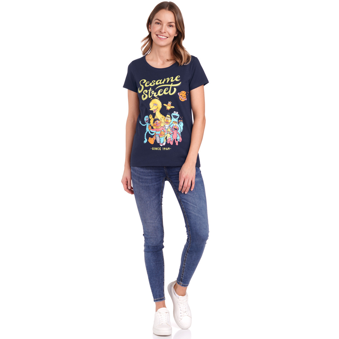 Gina Sesamstraße T-Shirt mit Print dunkelblau
