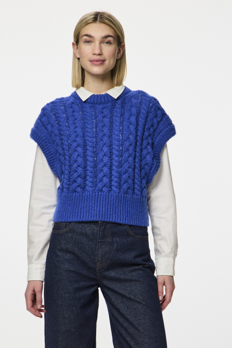 Pieces blauwe dames trui
