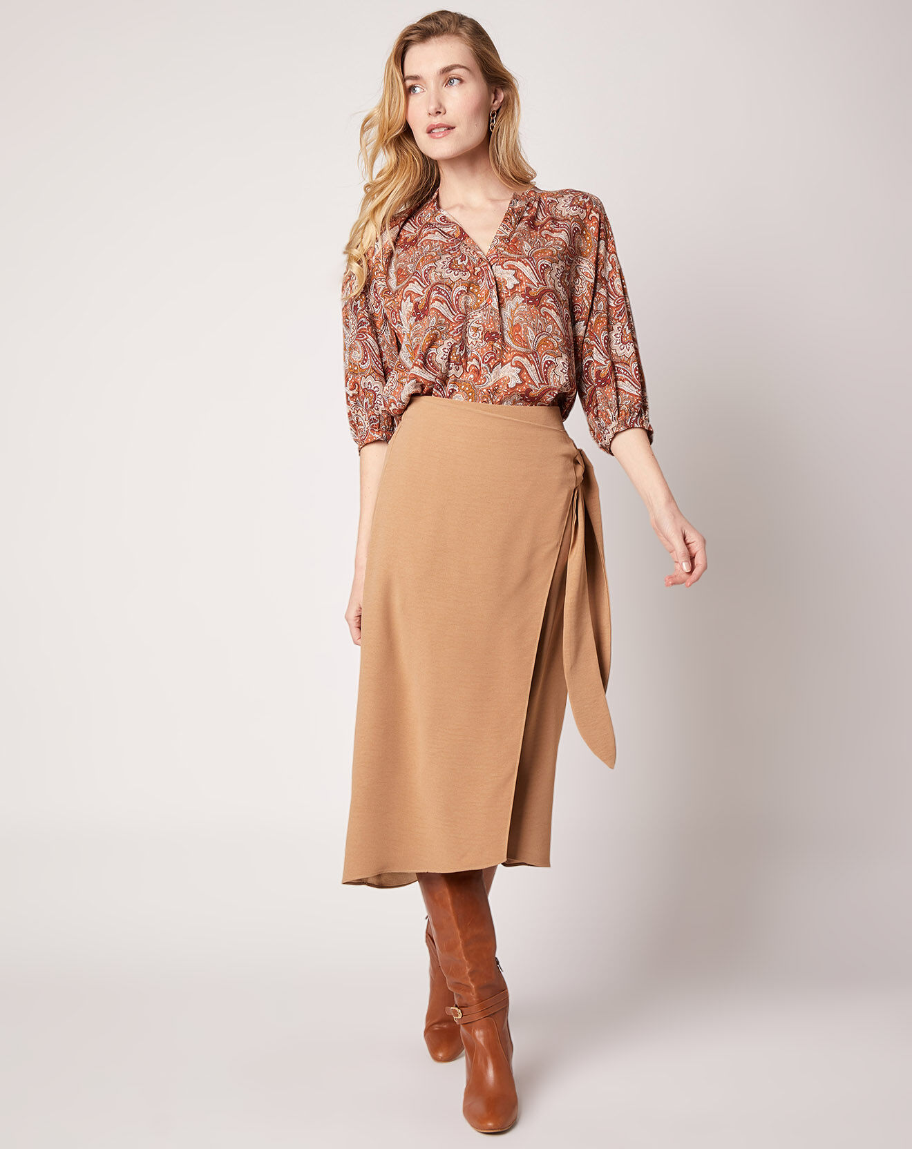 An'ge Blouse Kasta Vl imprimée marron/rouge