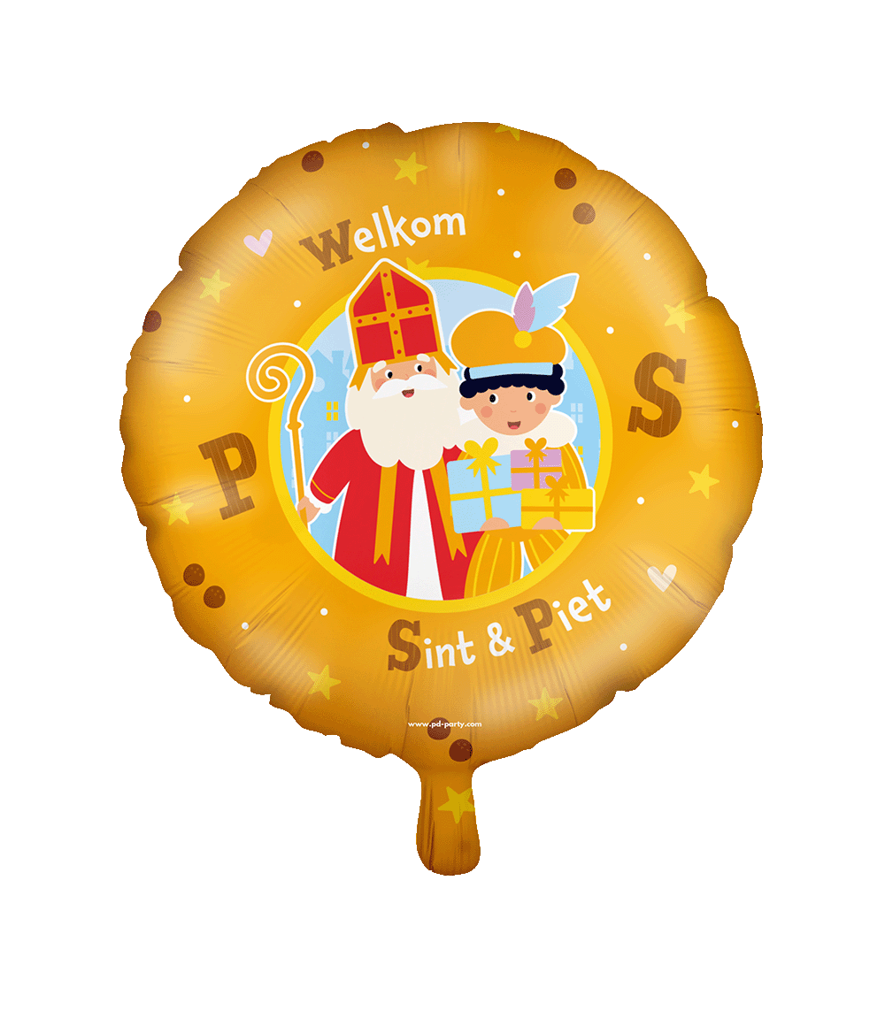 Sinterklaas Helium Ballon Oranje Inclusief Rietje Leeg 46cm