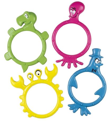 BECO Tauchringe - Tauchen Monster - 4er-Pack - Mehrfarbig
