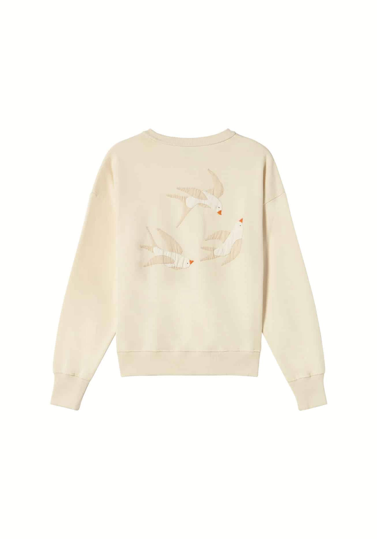 Thinking Mu Pullover Jodie Bird White