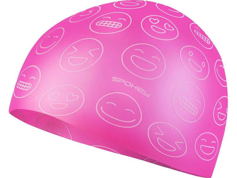 SPOKEY Badekappe Emoji Kids Rosa Badekappe aus hochwertigem Silikon mit aussergewöhnlicher Flexibilität
