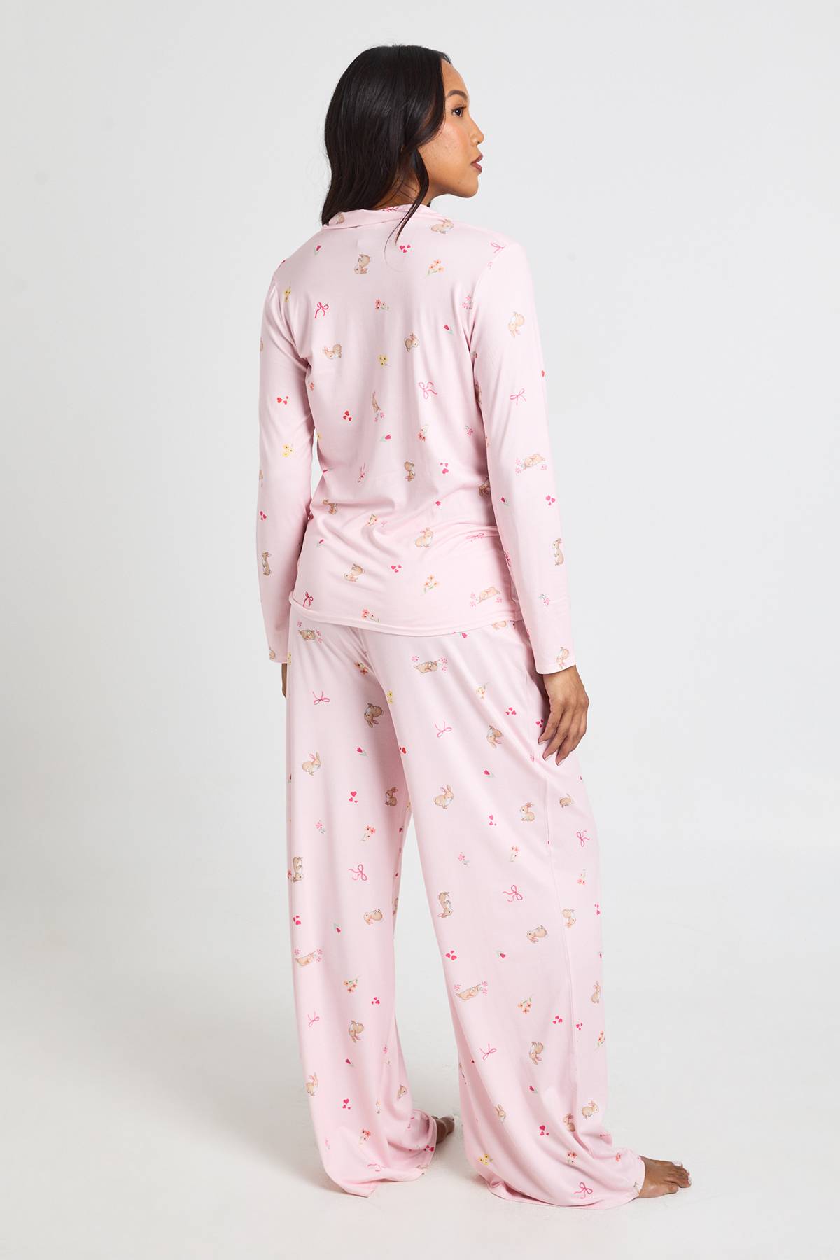boohoo Ensemble De Pyjama De Maternité Chemise À Manches Longues Et Pantalon Imprimé Lapins Et Nœuds