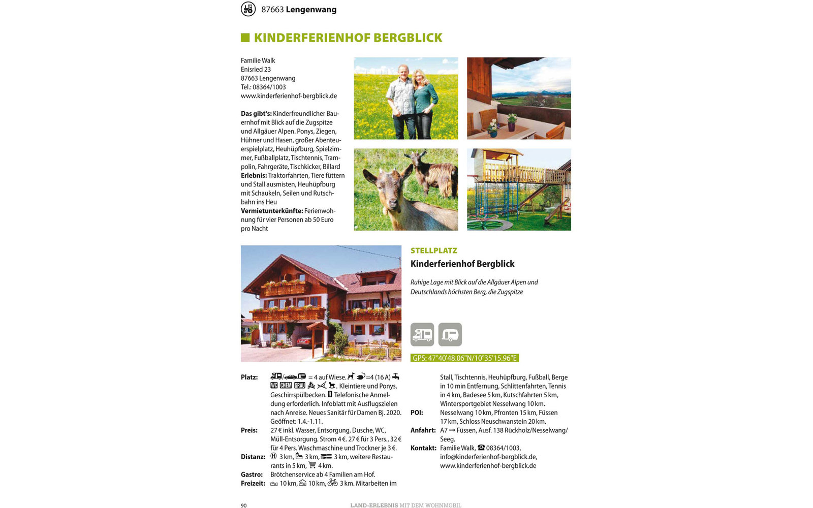 Stellplatzführer Bauernhöfe - Land-Erlebnis mit Wohnmobil und Caravan