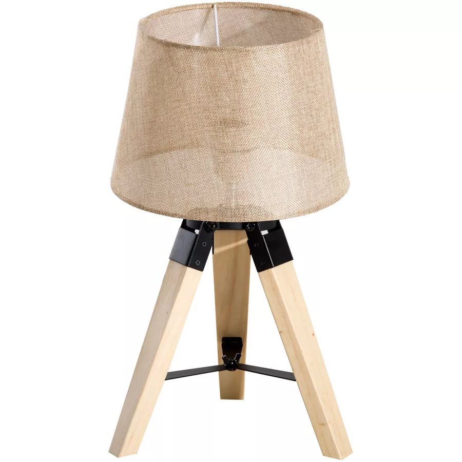 HOMCOM Tischlampe natur, beige