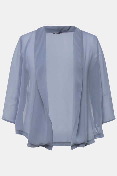 Chiffonjacke, Oversized, Schalkragen, 3/4-Arm