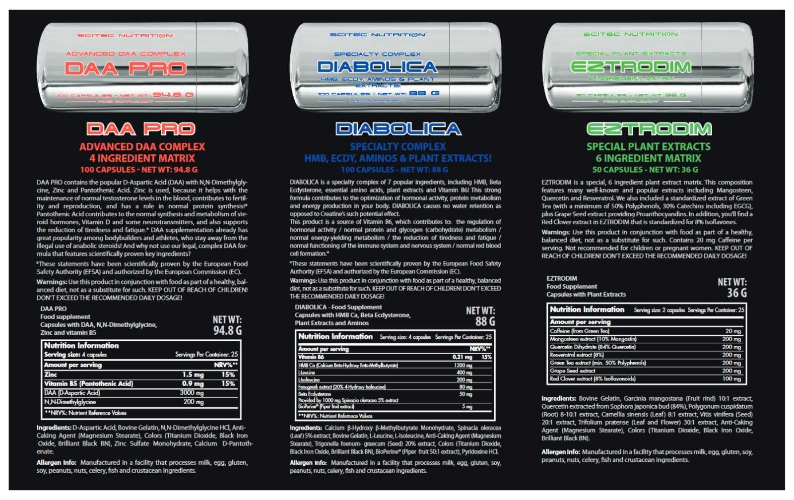 Pacote Trio HOS da Scitec Nutrition