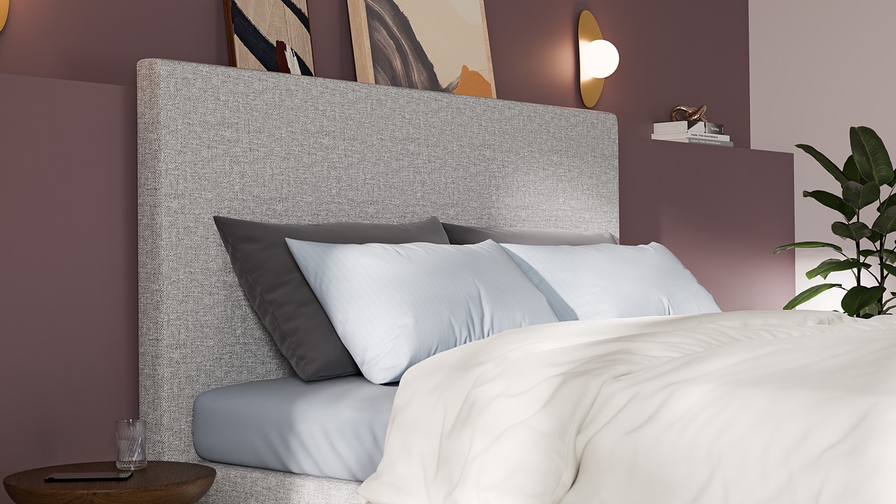 Boxspring Emerald met Silver Pocket Deluxe Foam matras light grey
