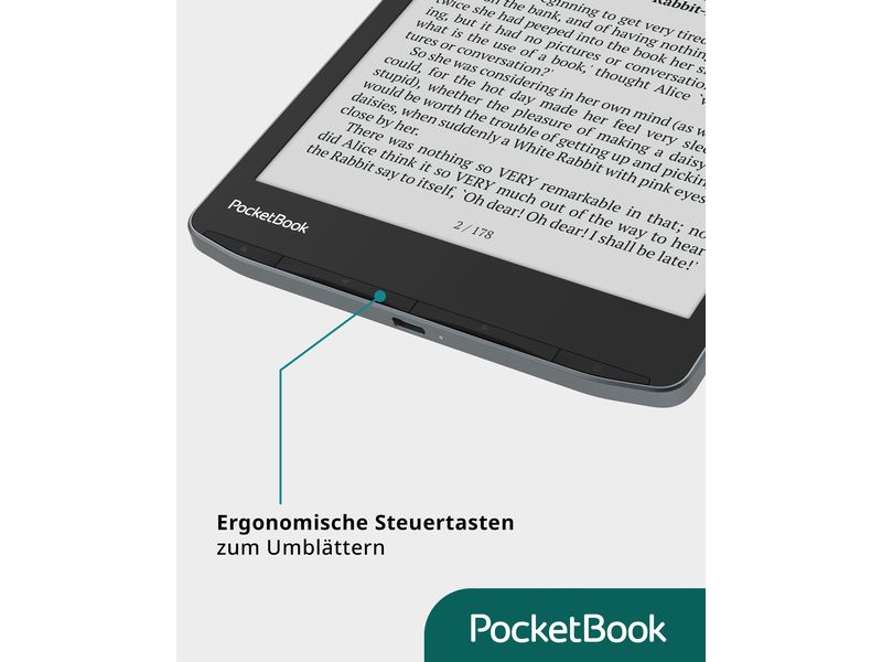 PocketBook E-Book Reader InkPad Color 3 Stormy Sea Schlanker E-Book-Reader mit Farbdisplay und eingebauten Lautsprechern