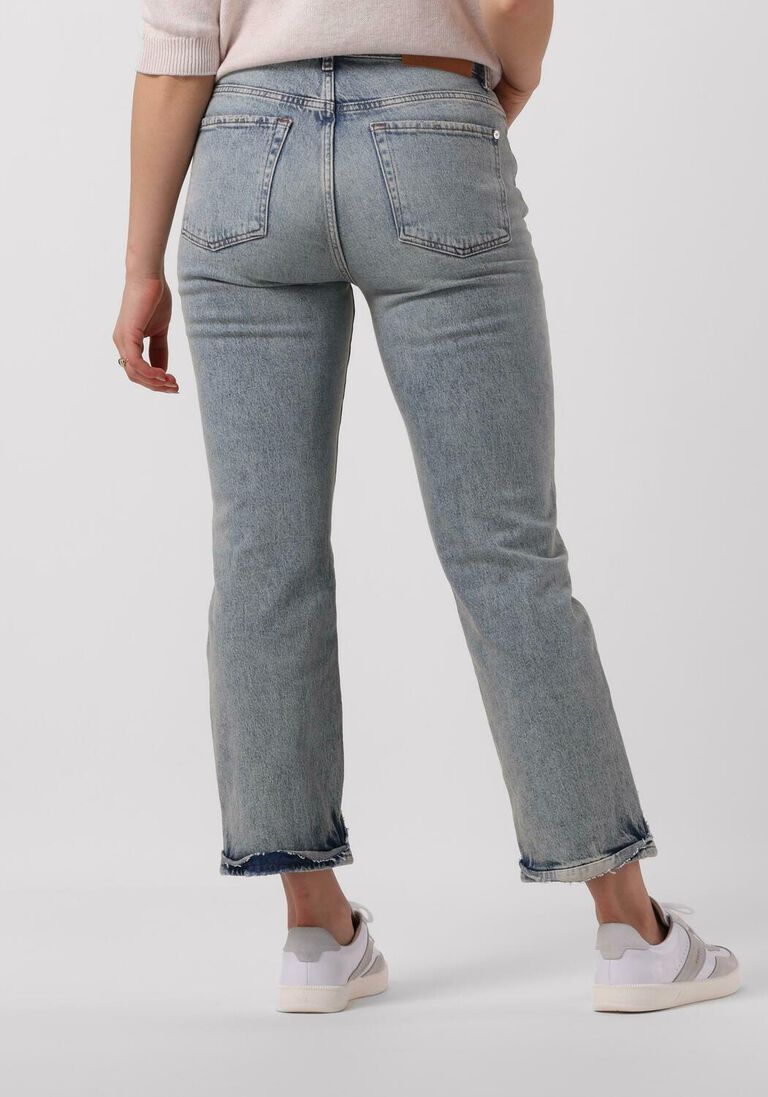 7 FOR ALL MANKIND lichtblauwe 7 for all mankind bootcut jeans logan stovepipe frost with fold up hem