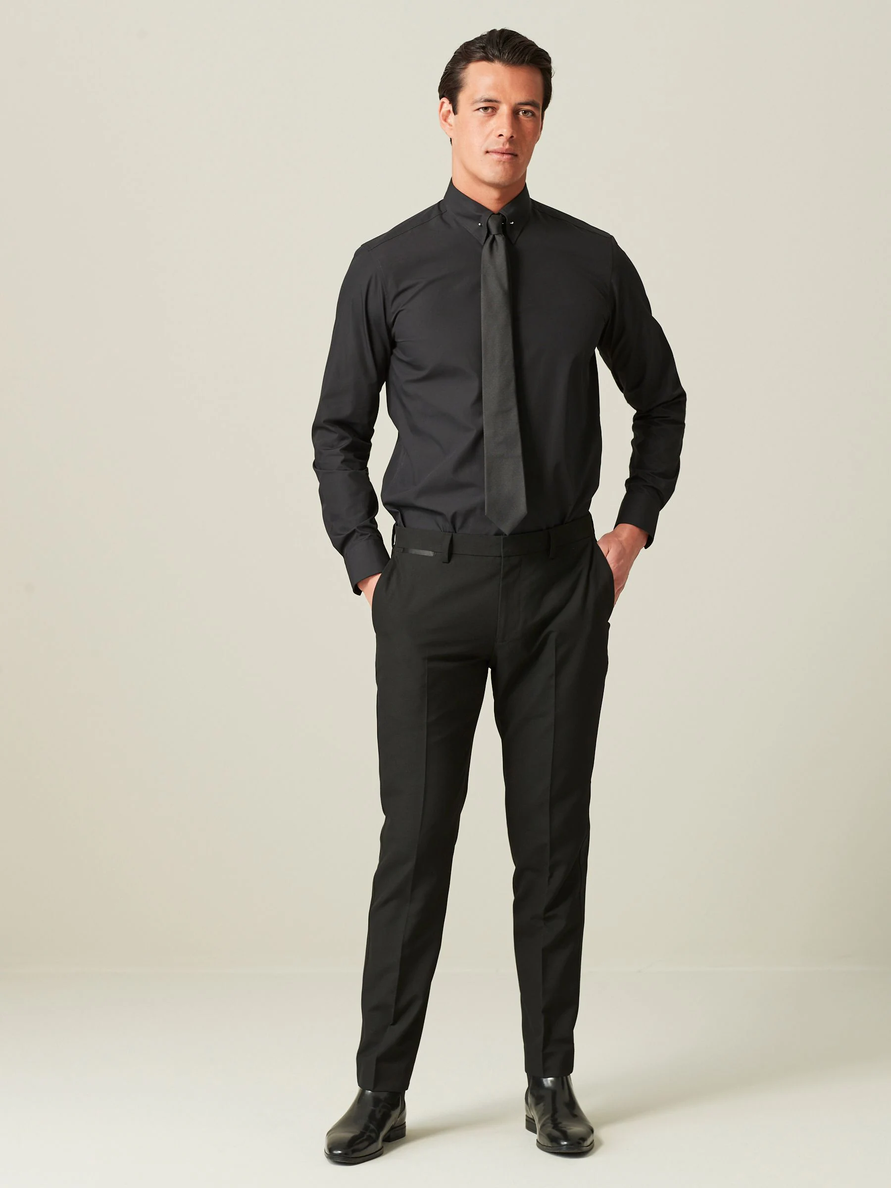 Zwart - Skinny-fit smoking: pantalon