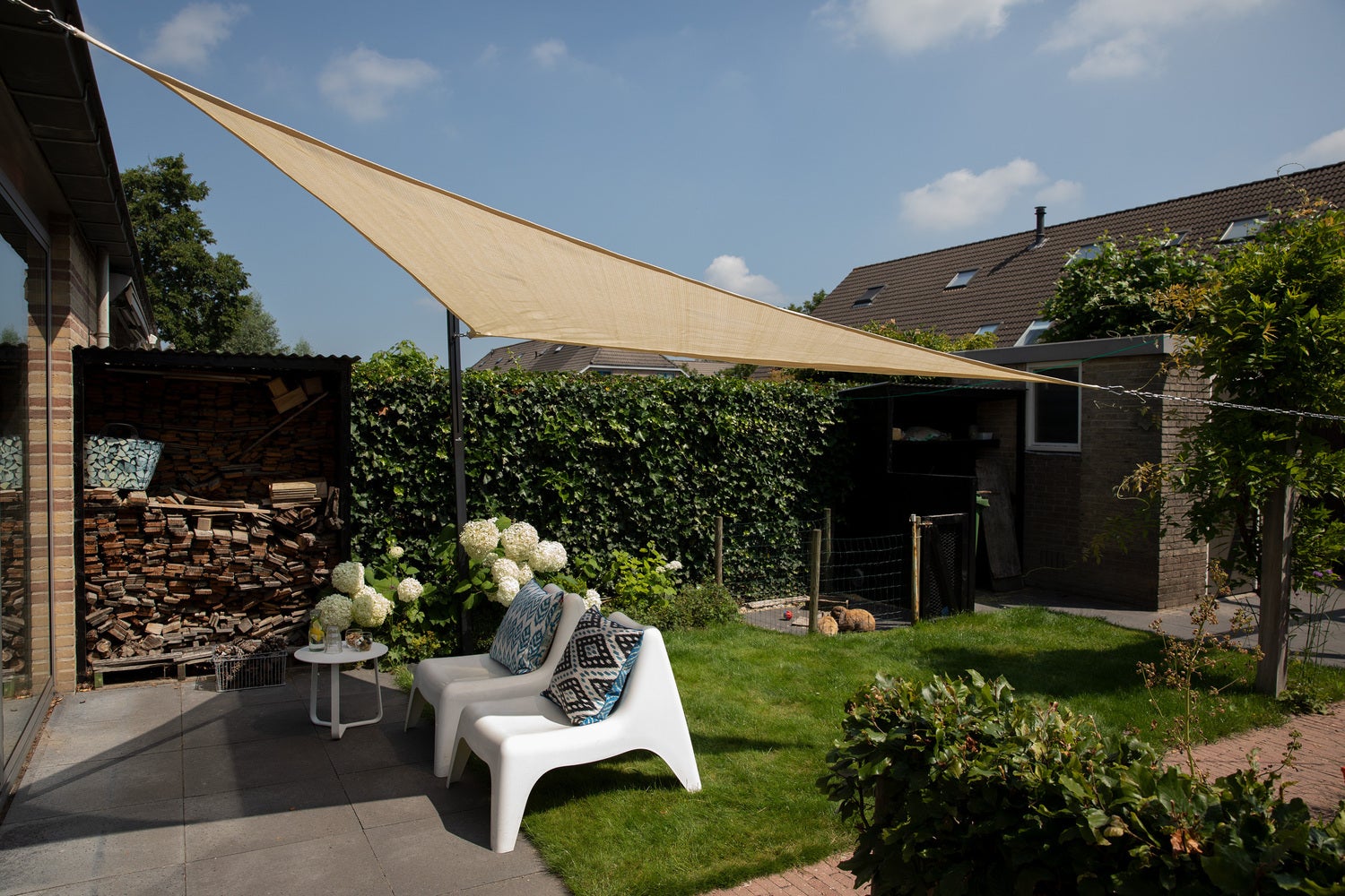 NC Outdoor schaduwdoek beige driehoek 360 x 360 x 360 cm