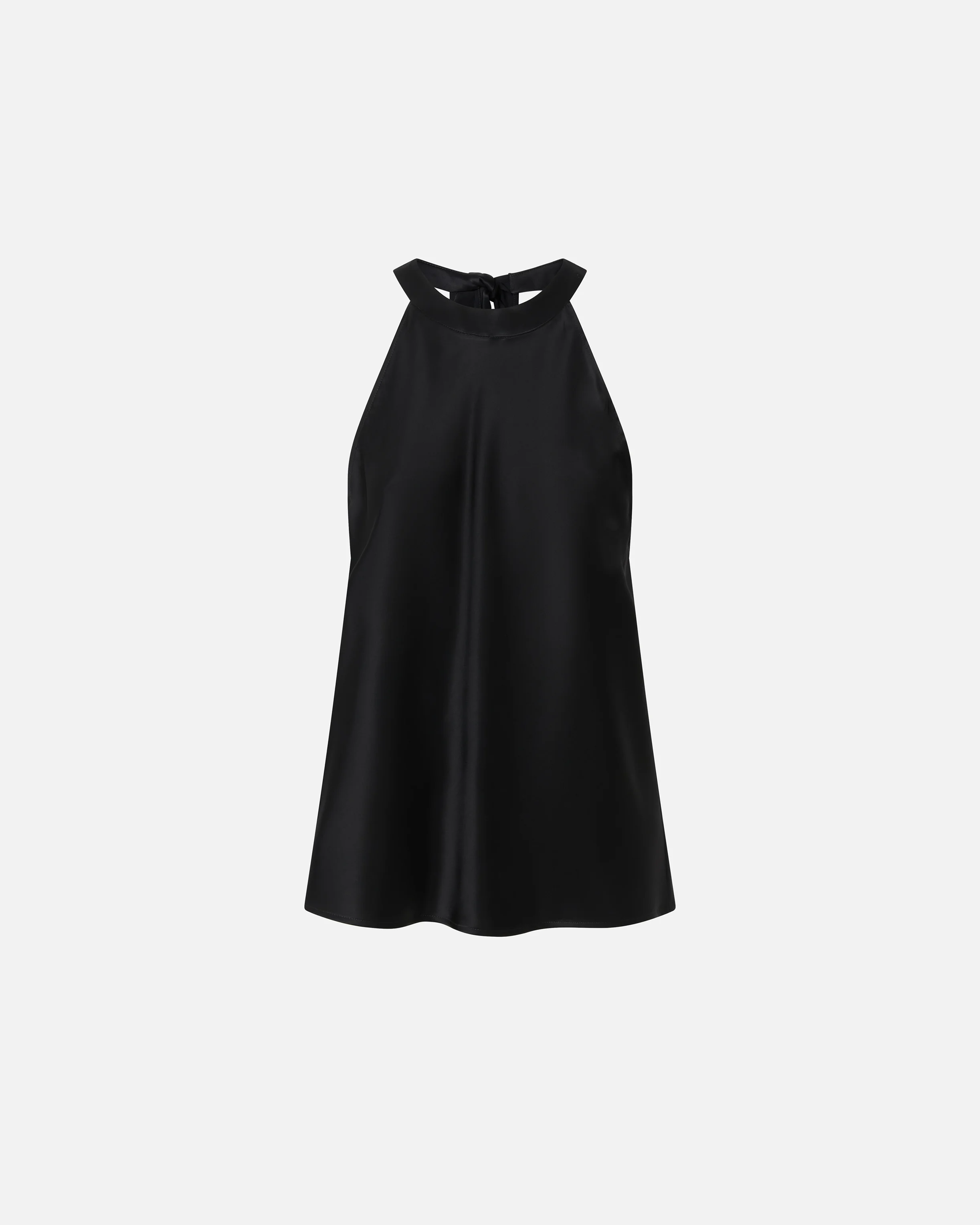 Top avec nœud et crêpe georgette | Noir