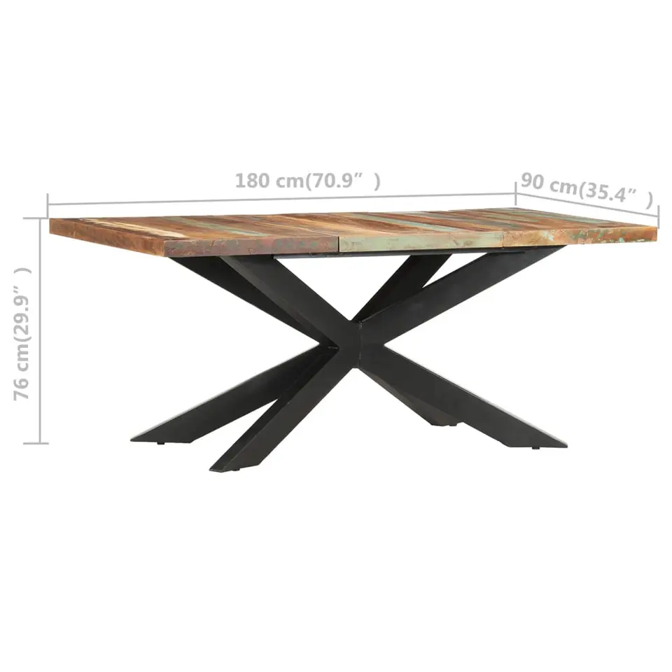 vidaXL - Eettafel - Bruin - Gerecycled hout