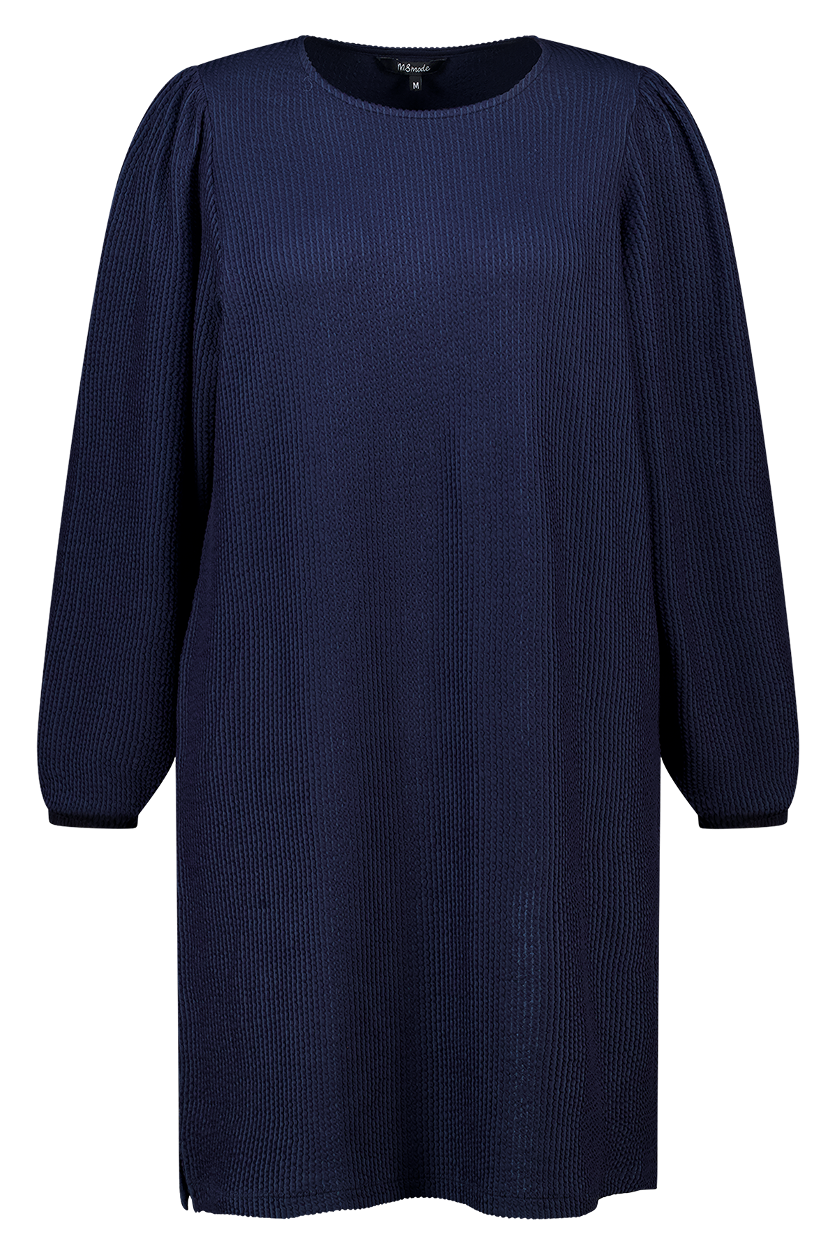 Rechte jurk met pofmouw Navy blauw