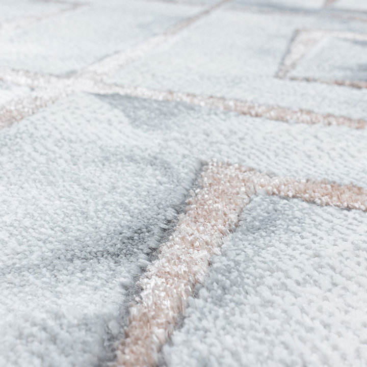 Modern vloerkleed - Marble Square Grijs/Bruin | Topper