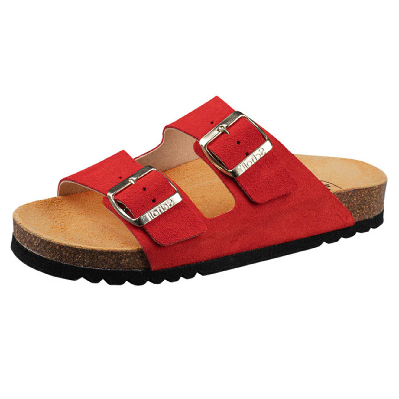 Scholl Mules en Velours de Cuir Josephine rouges