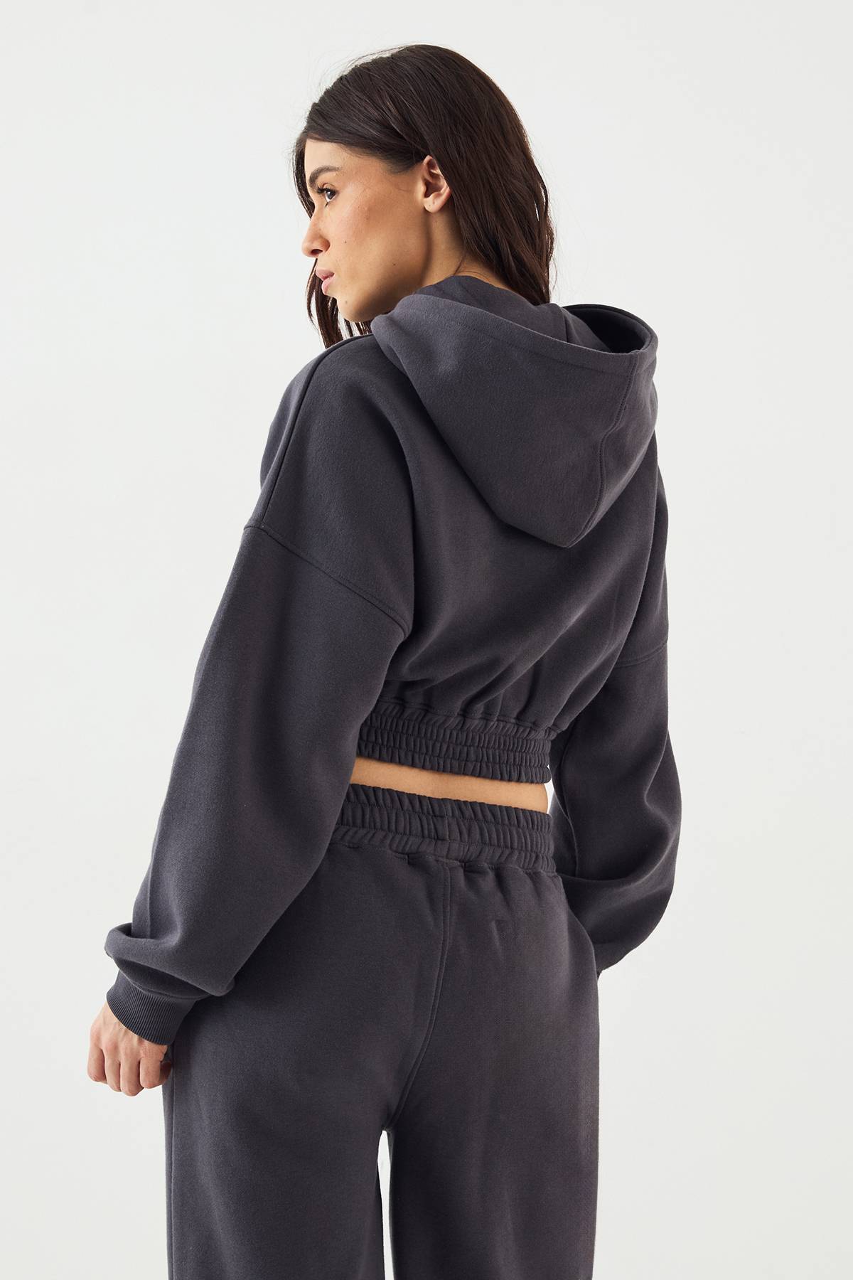 Sweat à Casynthétiqueche Court Oversize Zippé DSGN Studio Sport
