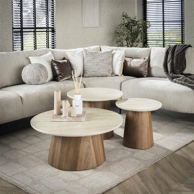 Hoyz Collection - Salontafel Romano Tapse Poot - Keramisch Travertin