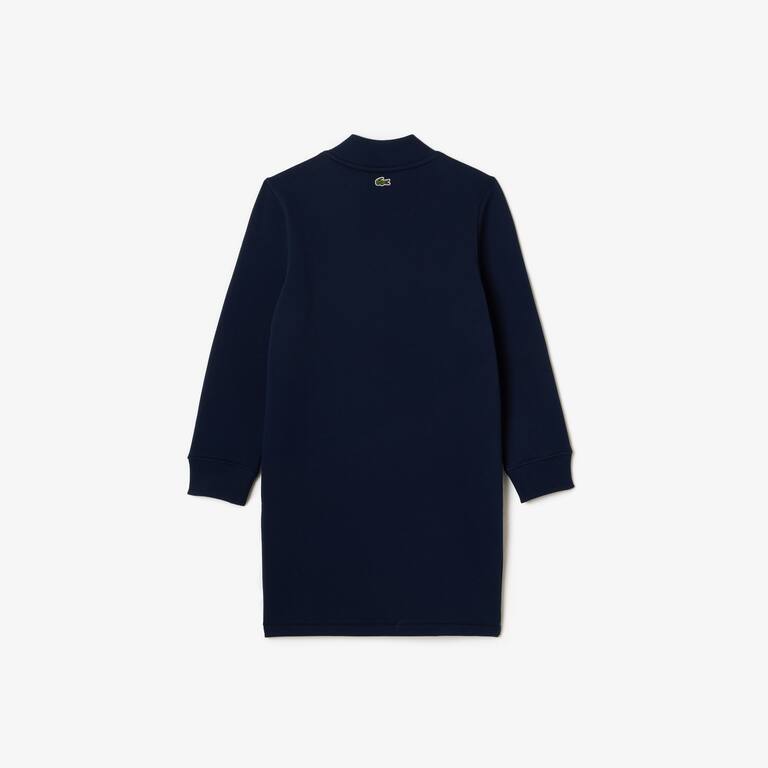 Robe sweatshirt imprimé Tennis en coton Pantalons & Robes - Bleu - Lacoste - Fille