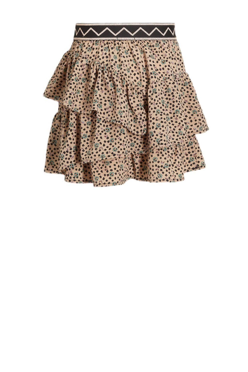 Retour Jeans rok Tesla met dierenprint beige/zwart