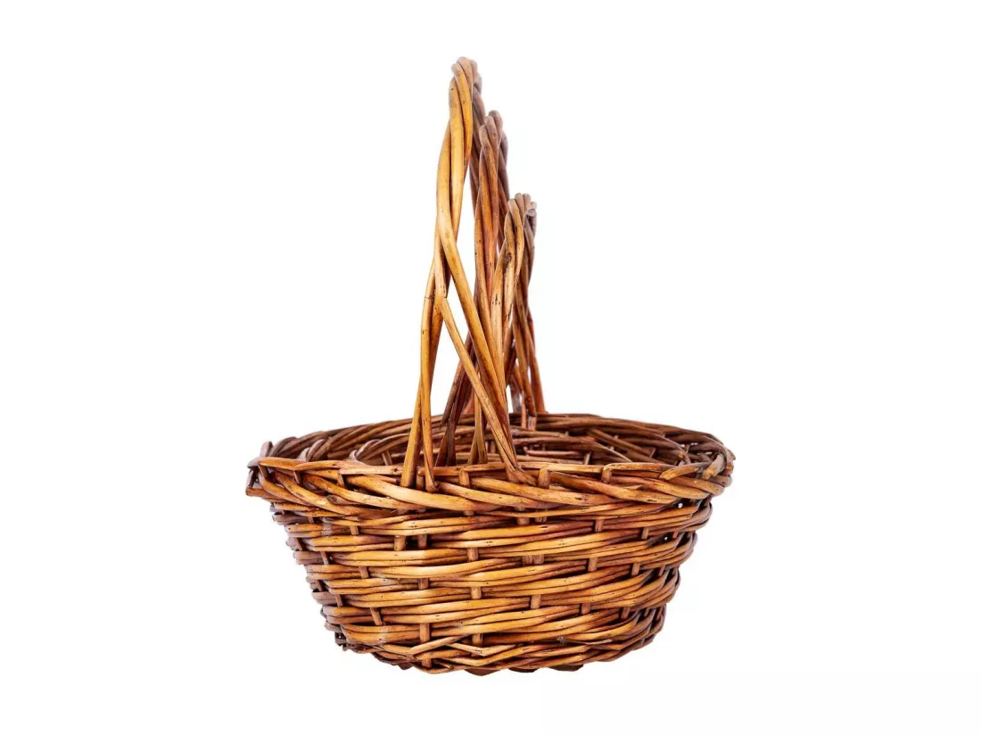 Ensemble de 3 paniers en osier avec poignées marron