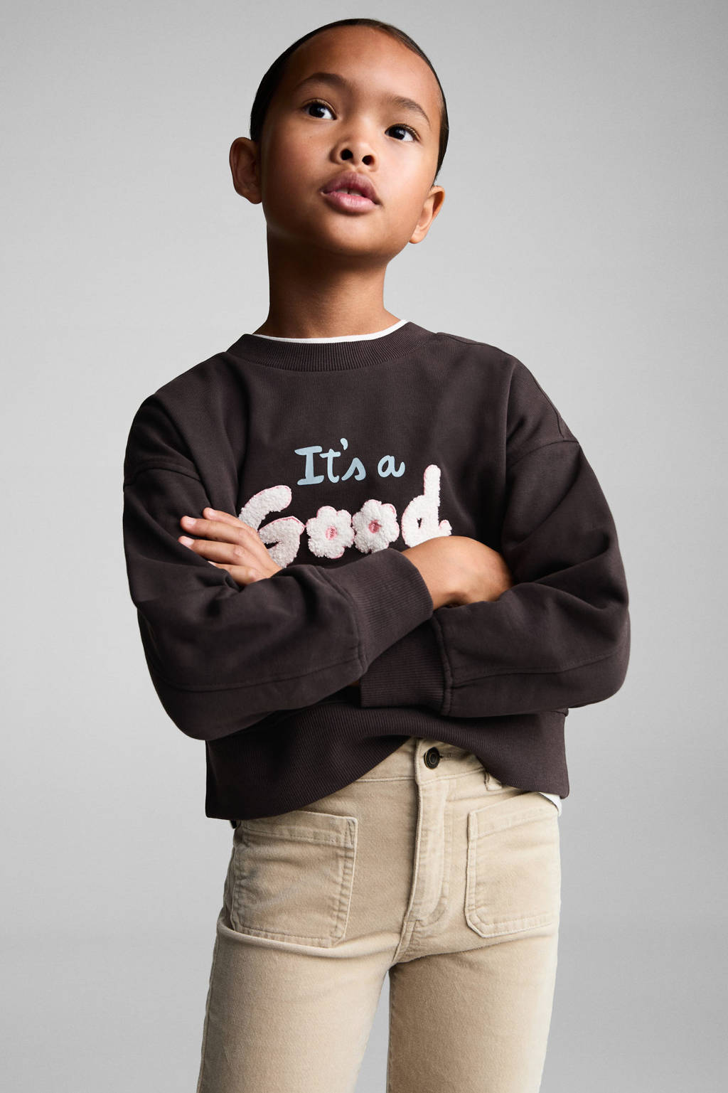 Mango Kids flared casual broek beige