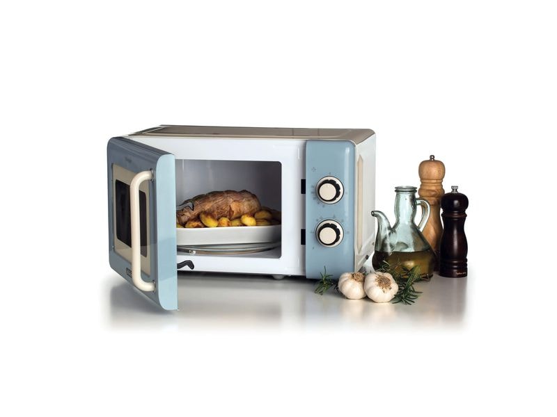 Ariete Mikrowelle Vintage Blau Mikrowelle zum Kochen, Erhitzen und Auftauen