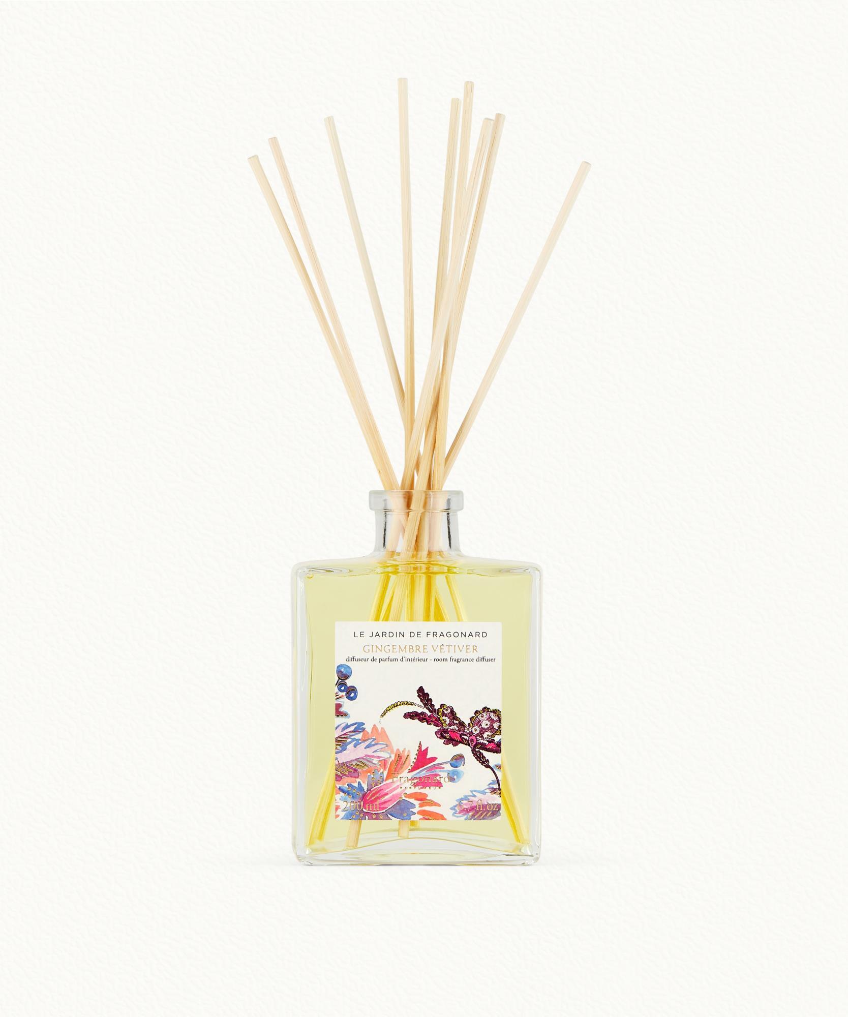 Gingembre Vétiver  Diffuseur + 10 bâtonnets - flacon 200 ml