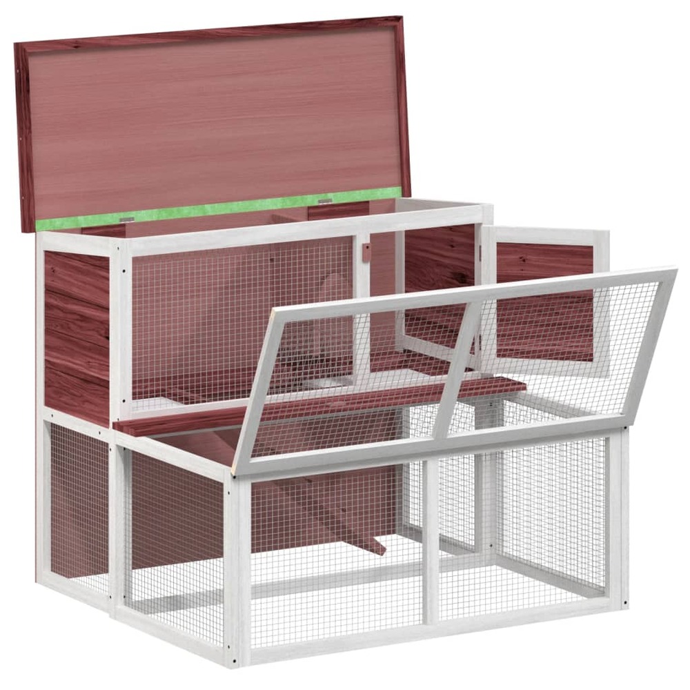 Clapier moka 102x90x84,5 cm bois de pin massif
