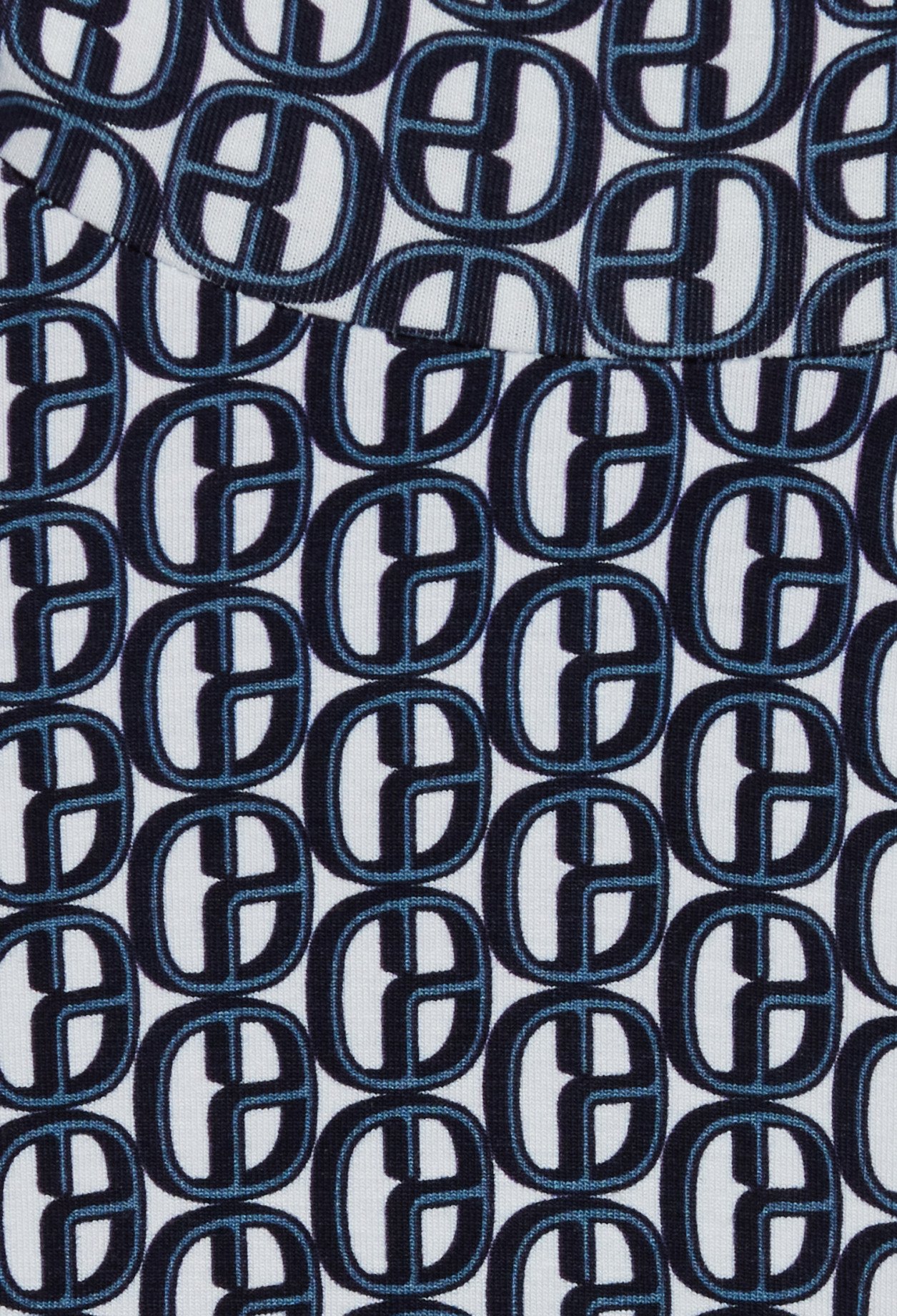 T-shirt col roule monogramme bleu
