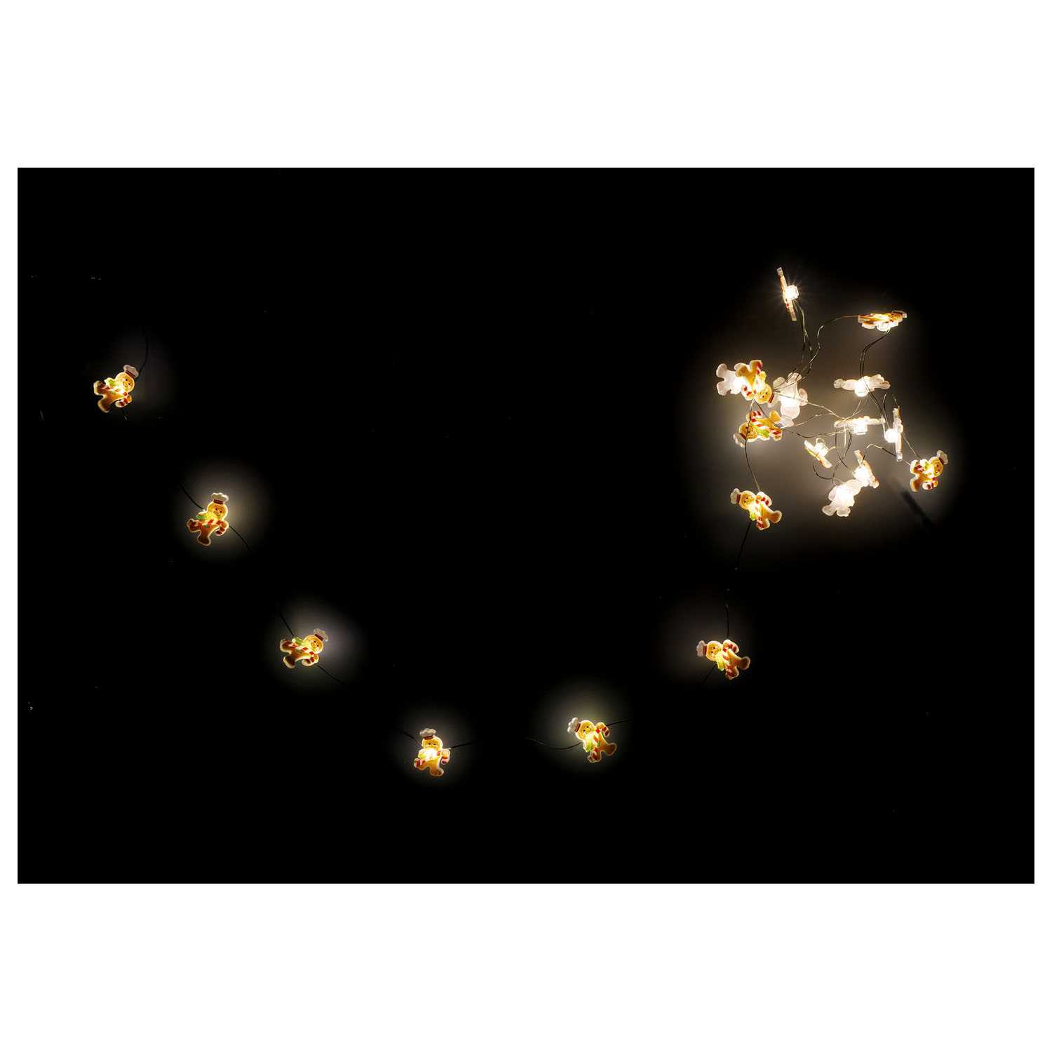 Lichterkette Draht 20LED Lebkuchenmann