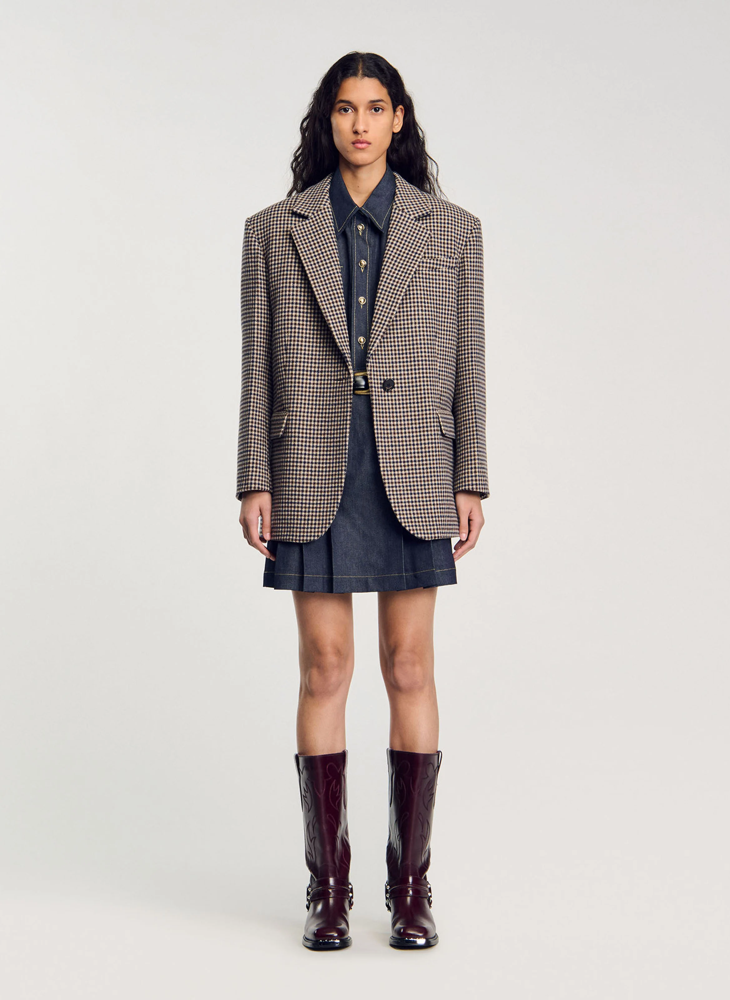 Veste ample en laine mélangée | Multicolore