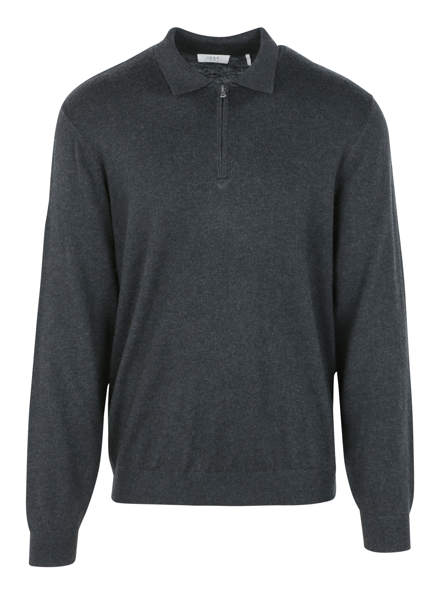 Pull regular col zippé| Gris
