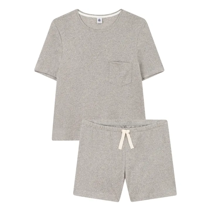 Petit Bateau Pyjama Short Mades Ajouré - Collection Femme | Gris chiné