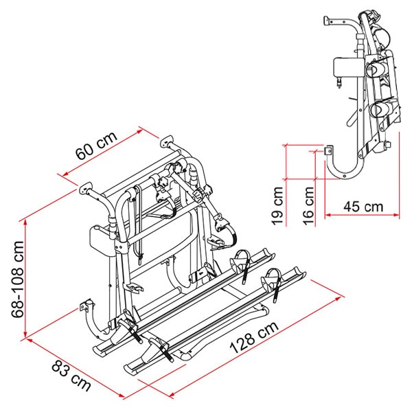 Porte vélos télescopique Fiamma Carry-Bike LIFT 77 E-BIKE