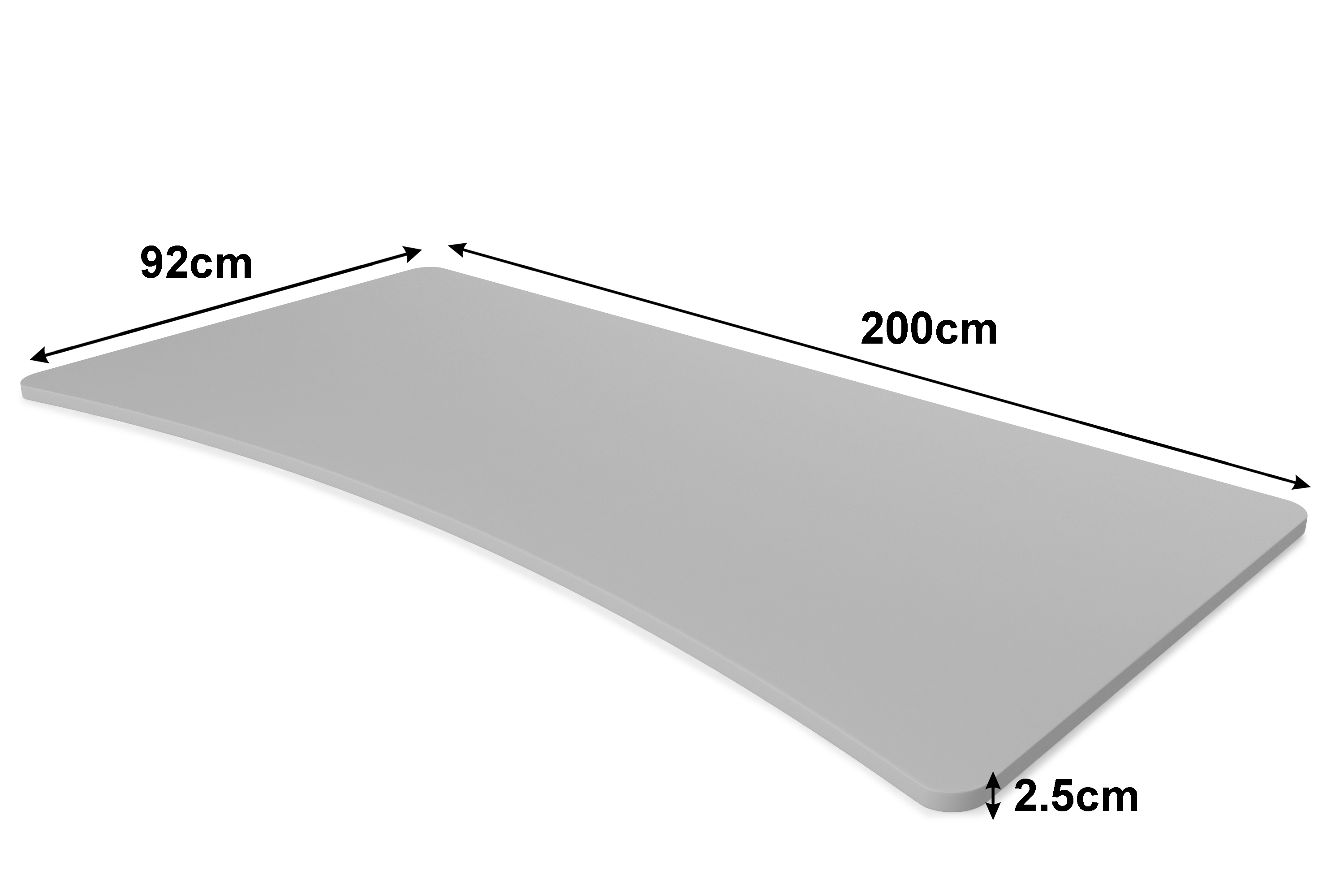 Tischplatte Stehpult grau 200 x 92 cm