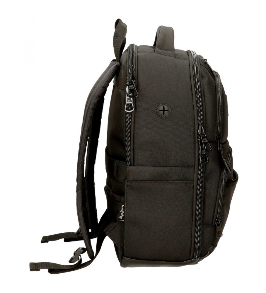 Pepe Jeans Mochila porta ordenador Leighton dos compartimentos 42 cm negro