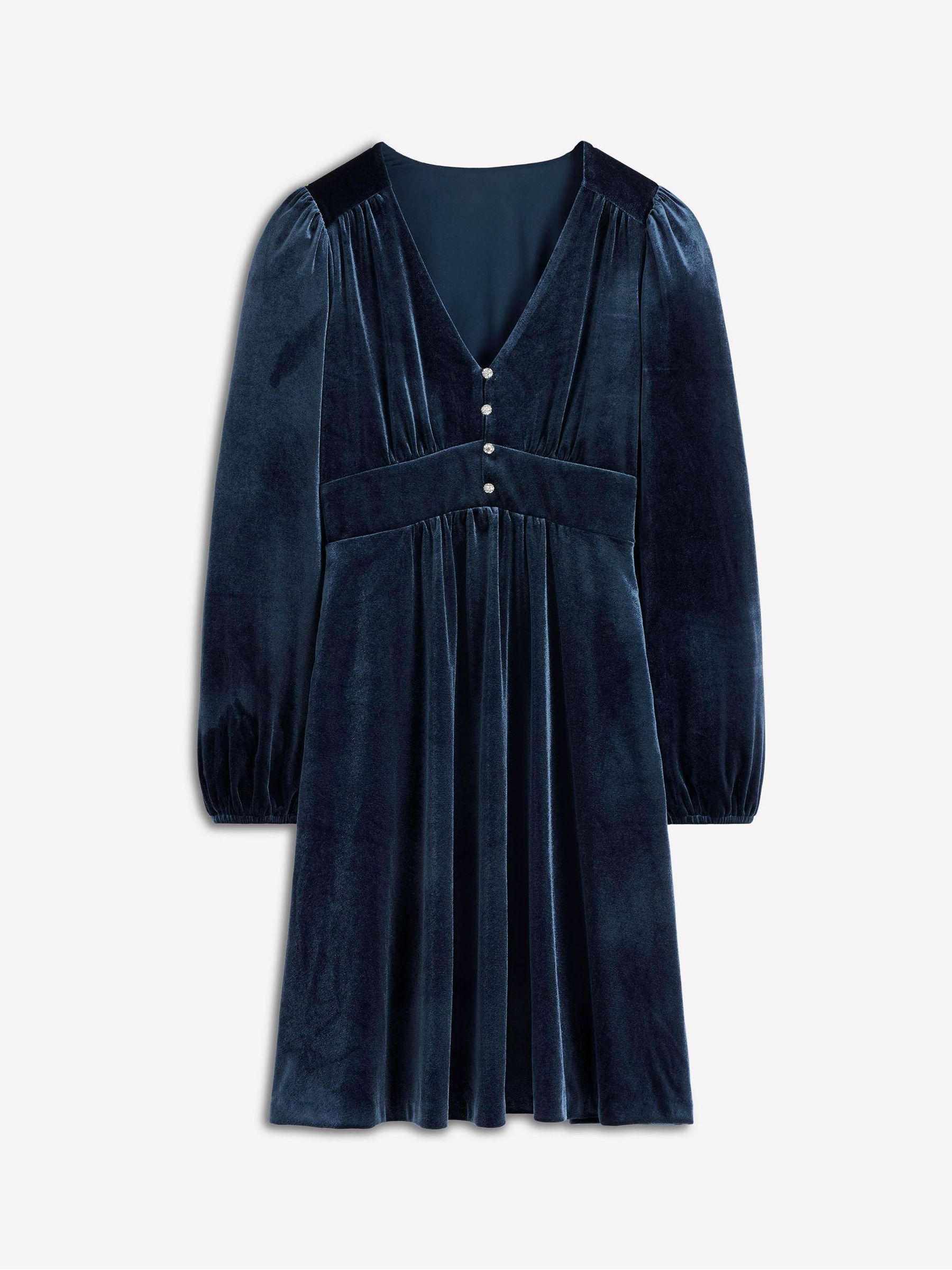 Blauw - Boden Jocelyn Short Velvet Dress
