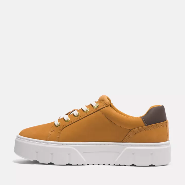 Basket basse à lacets pour femme en jaune