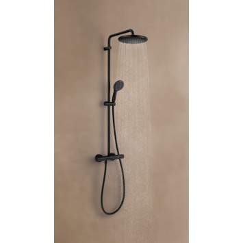 Grohe regendoucheset Quickfix Vitalio Start met handdouche 2 standen zwart  - hartafstand kraan 15 cm