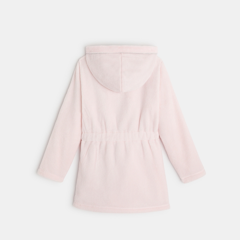 Peignoir à capuche en sherpa ultra-doux rose fille