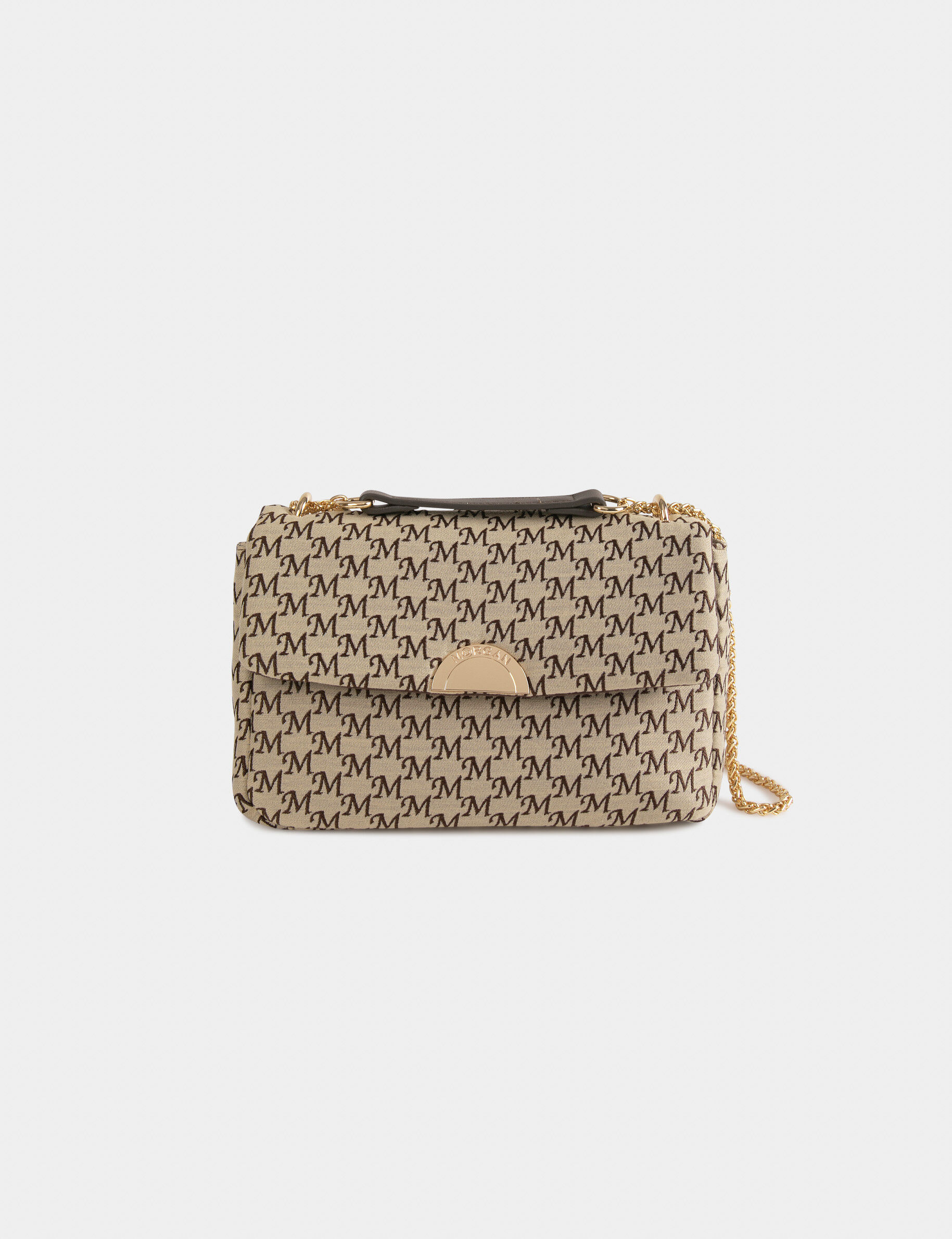 Sac à bandoulière imprimé monogramme beige femme - beige