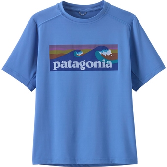 Patagonia Kids Cap Silkweight T-Shirt Boardshort Logo: Abundant Blue Kinder