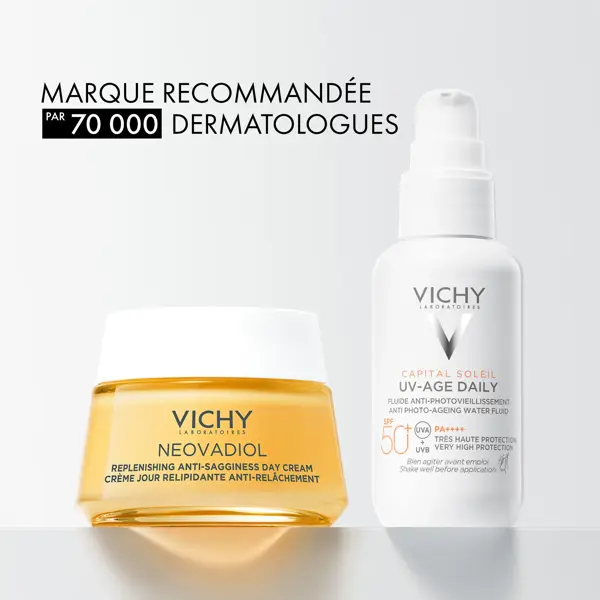 Rotina Vichy Menopausa: Creme Diurno Pós-Menopausa Neovadiol 50ml e Protetor Solar Facial Capital Soleil UV-Age FPS 50+40ml