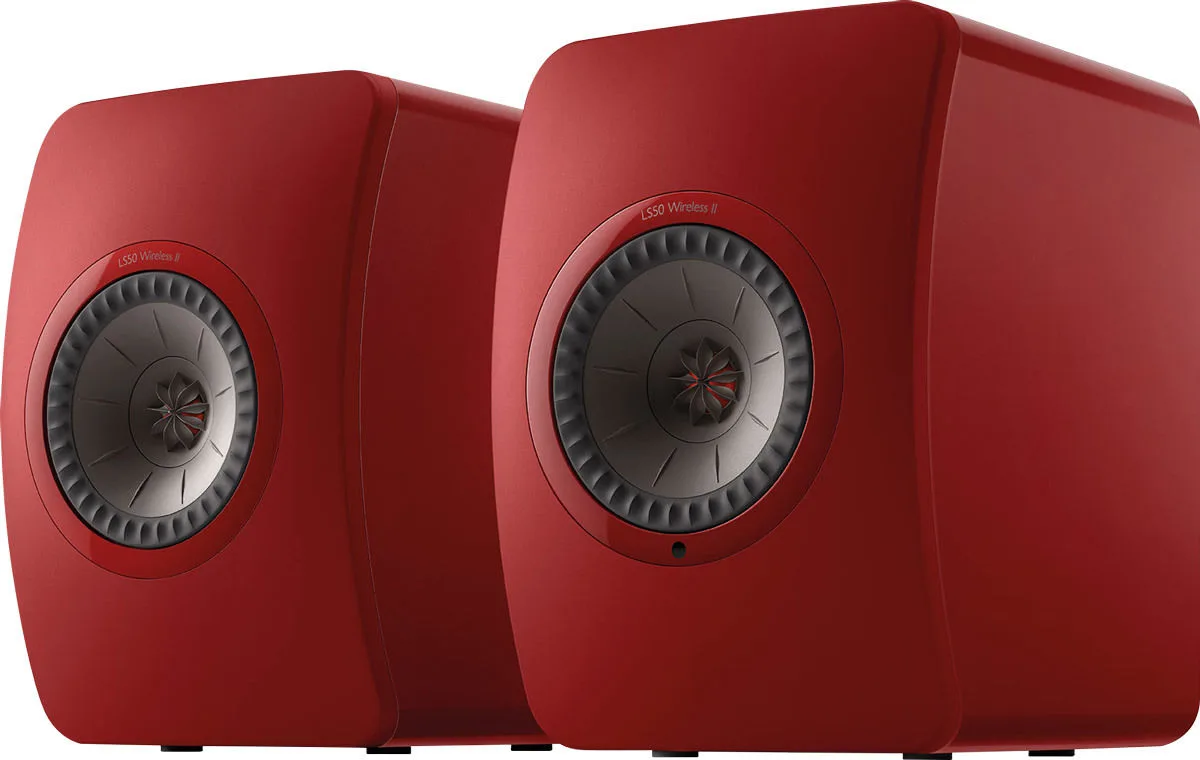KEF LS50 Wireless 2 Rouge laqué Enceintes sans fil hi-fi