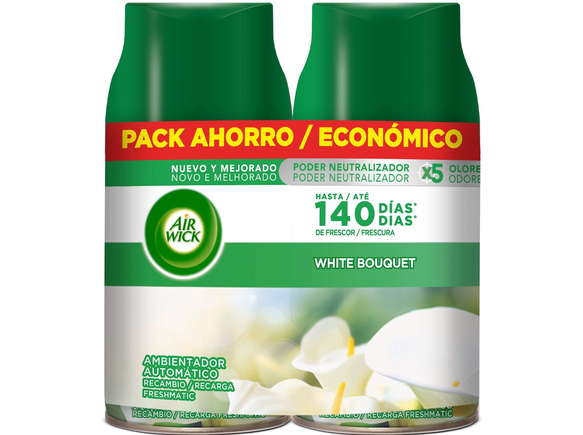 AMBIENTADOR RECARGA AIR WICK FM WHITE BOUQUET 2X250ML